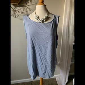 Loft plus 20/22 blue/white striped sleeveless top